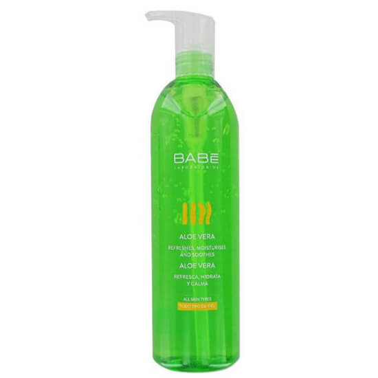 Babe Aloe Gel 300 ml vücut nemlendirici %100 aloe içeren yağsız jel cildi nemlendirir yatıştırır güneş tıraş sonrası- 1