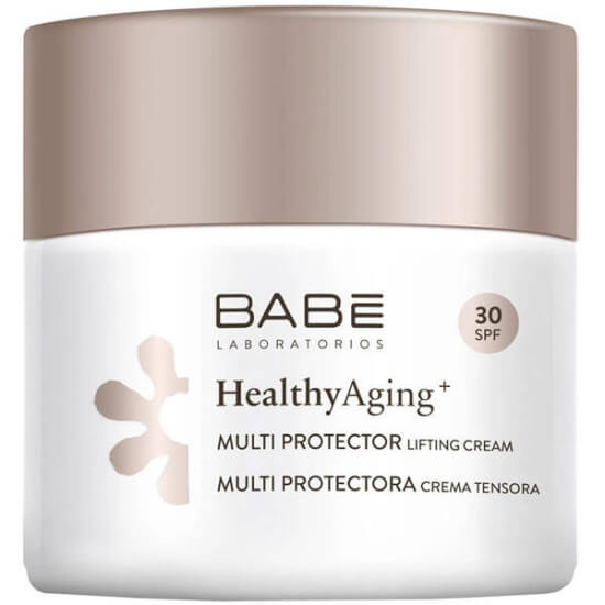 Babe Healthy Aging Multi Protector SPF 30 lifting krem 50 ml 24 saat nem UVB UVA HEV IR koruma DMAE prebiyotik bariyer destek- 1