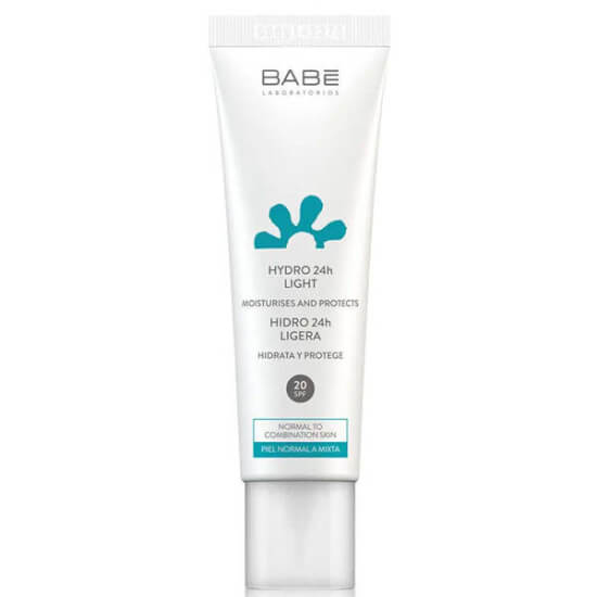 Babe Hydro 24h Light SPF 20 su bazlı yağsız nemlendirici krem 50 ml, normal karma cilt, 24 saat nem UVA UVB koruma- 1