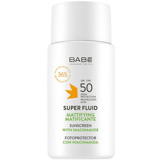 Babe Super Fluid Matifiant SPF 50 yüz güneş kremi 50 ml sıvı yağsız mat bitiş niacinamide içerir yağlı akneli cilt- 1