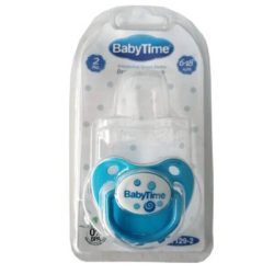 Baby Time BT129-2 Silikon Damaklı Koruma Kapaklı Mat Gövdeli Emzik - Baby Time