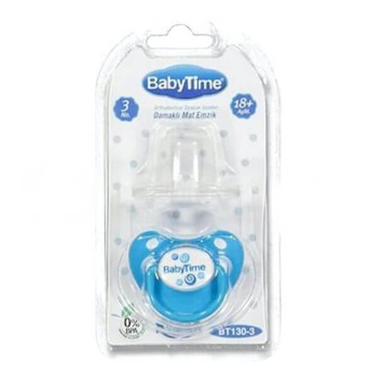 Baby Time BT130-3 Silikon Damaklı Koruma Kapaklı Mat Gövdeli Emzik - 1