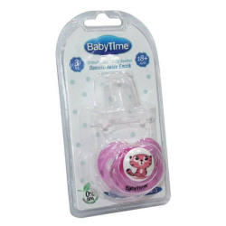 Baby Time BT142-3 Silikon Damaklı Şeffaf Gövdeli Desenli Emzik No: 3 - Baby Time