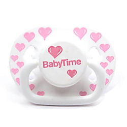 Baby Time BT145-3 Silikon Kiraz Uçlu Mat Gövdeli Desenli Emzik 18+ Ay - Pembe - Baby Time