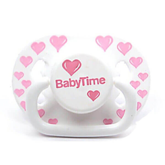 Baby Time BT145-3 Silikon Kiraz Uçlu Mat Gövdeli Desenli Emzik 18+ Ay - Pembe - 1