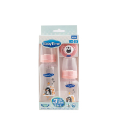 Baby Time BT209 3'lü Biberon Seti - Pembe - Baby Time