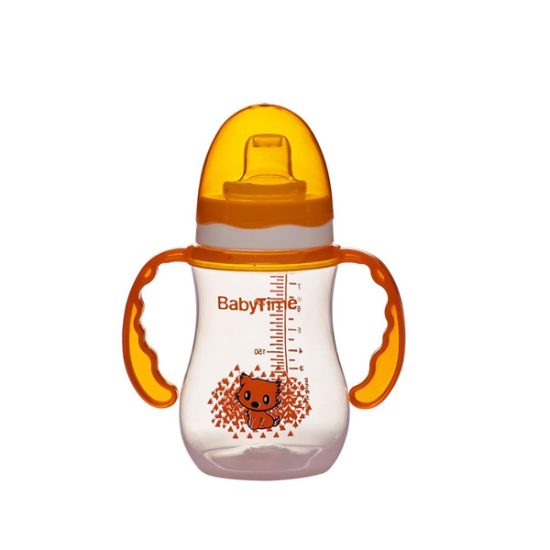 Baby Time Damla Akıtmaz Kulplu Bardak - Turuncu - 1