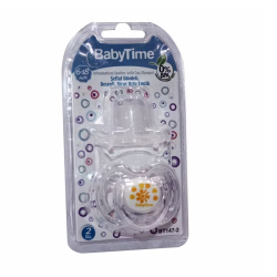 Baby Time Silikon Kiraz Uçlu Şeffaf Gövdeli Emzik No: 2 - Baby Time