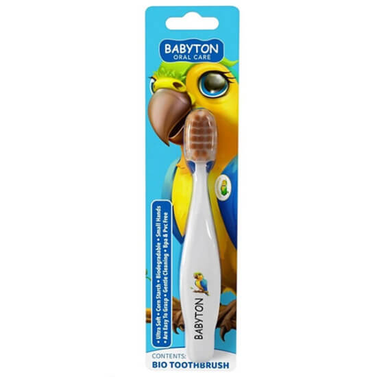  Babyton Bio Çocuk Diş Fırçası Ultra Yumuşak - Papağan - 1