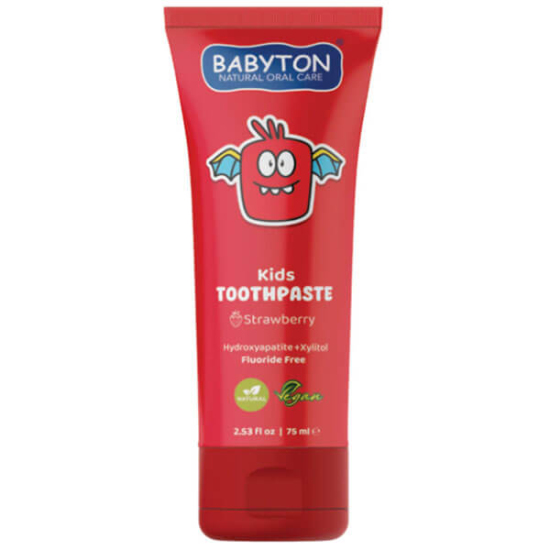  Babyton Doğal Çilekli Hidroksiapatit Ksilitol Florürsüz Diş Macunu 75 ml - 1