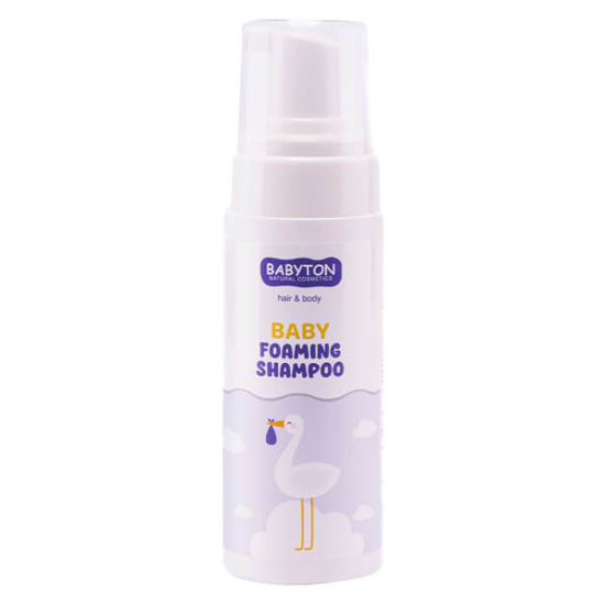 Babyton yenidoğan doğal ve organik köpük şampuanı 150 ml göz yakmayan formül %100 doğal içerik hassas ciltlere- 1