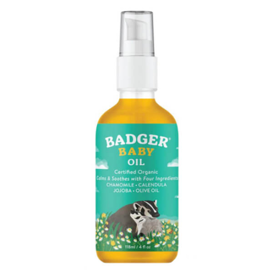 Badger Balm Baby Oil 118 ml organik bebek yağı, zeytinyağı, jojoba, aynısafa ve papatya içerikli, parfümsüz- 1
