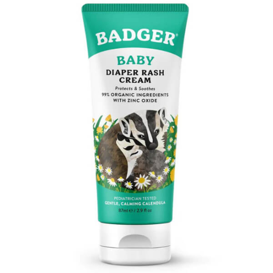 Badger Balm Diaper Cream 87 ml pişik kremi, %100 doğal %99 organik, cildi yumuşatır ve ıslaklık bariyeri sağlar- 1
