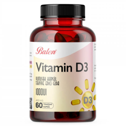 Balen D3 Vitamin 1000 IU 450 mg 60 Yumuşak Kapsül - Balen
