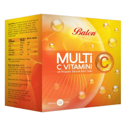 Balen Multi C Vitamini ve Propolis Takviye Edici Gıda 3000 mg 30 Şase - Balen