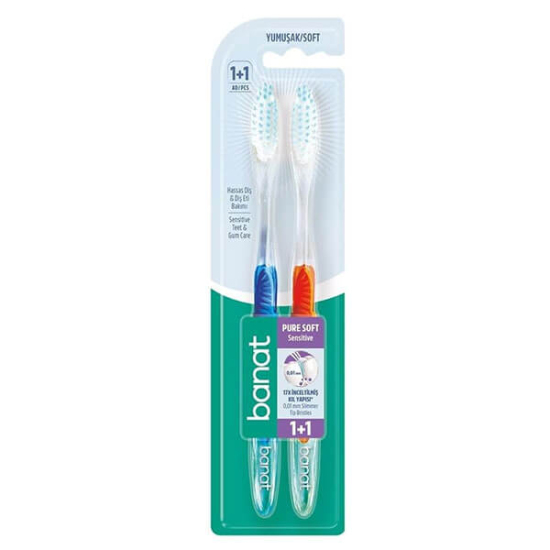  Banat Pure Soft Sensitive Diş Fırçası 2 li Soft - 1