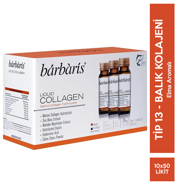 Barbaris Liquid Collagen 10x50 ML Likit Kolajen Takviyesi