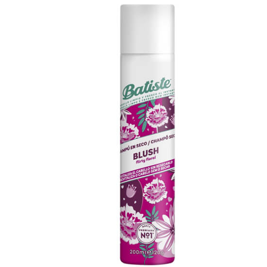 Batiste Dry Shampoo Floral Flirty Blush 120 gr kuru şampuan spreyi, yağı absorbe eder, su kullanmadan tazeler, çiçeksi koku- 1