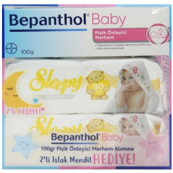 Bepanthol - Bepanthol Baby Pişik Önleyici Merhem 100 gr + Sleepy Sensitive Islak Havlu 90 Yaprak 2 Adet Bepanthol - Bepanthol Baby Pişik Önleyici Merhem 100 gr + Sleepy Sensitive Islak Havlu 90 Yaprak 2 Adet