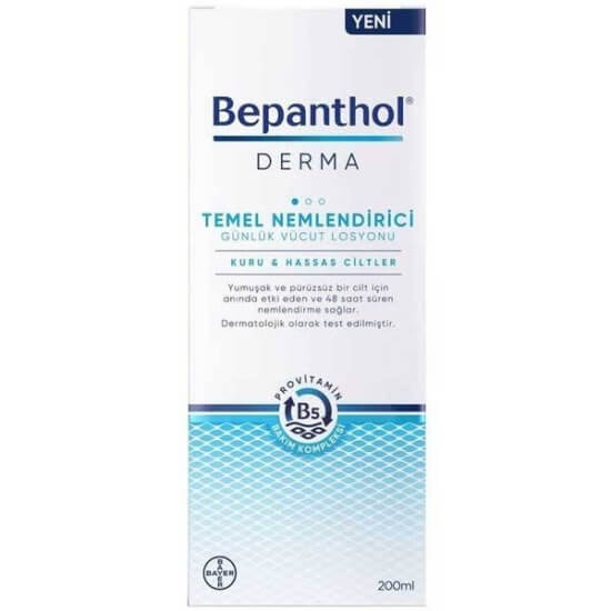 Bepanthol Derma günlük vücut losyonu 200 ml kuru hassas ciltler için provitamin B5 B3 vitaminli nemlendirici- 1