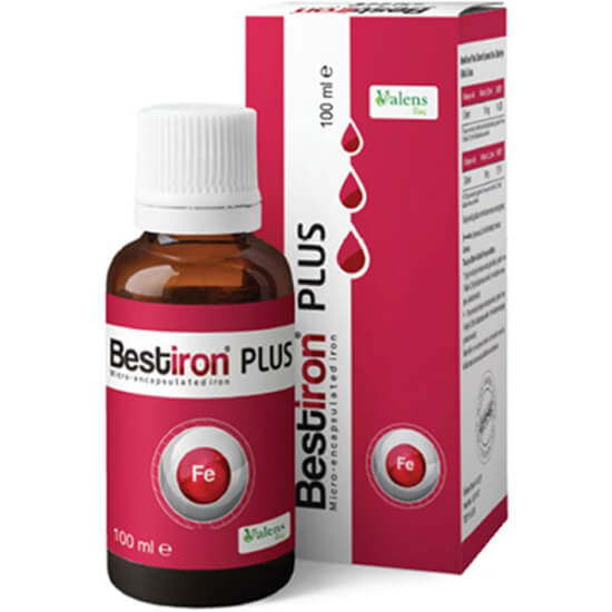 Bestiron Plus Şurup 100 ml demir takviyesi ferrik prifosfat frambuaz aromalı şurup 4-10 yaş ve 11+ kullanım- 1