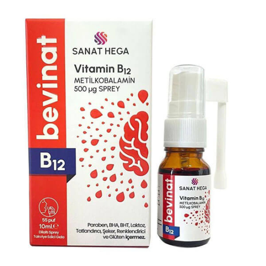  Bevinat Vitamin B12 Sprey 500 mg 10 ml - 1