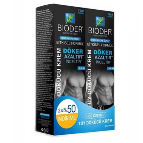  Bioder Tüy Dökücü Krem Erkek 100 ml 2 li - 1