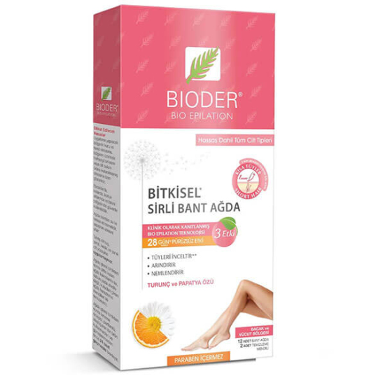  Bioder Vücut İçin Sirli Ağda Bandı 12 li - 1