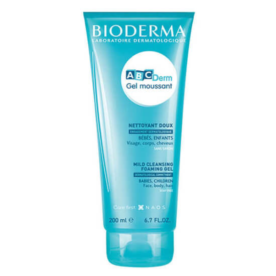 Bioderma ABCDerm Foaming Cleanser 200 ml bebek çocuk yüz vücut saç temizleme jeli göz yakmayan sabunsuz nazik formül- 1