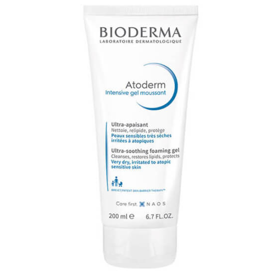 Bioderma Atoderm Intensive Foaming Jel 200 ml sabunsuz parfümsüz kuru hassas atopik ciltler için nemlendirici temizleyici- 1