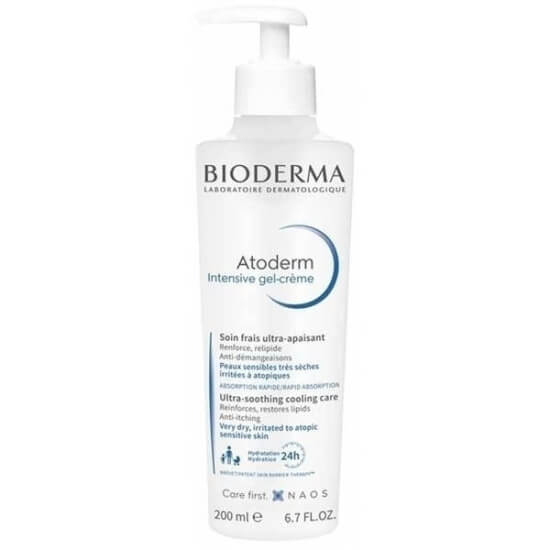 Bioderma Atoderm Intensive Gel Cream 200 ml jel krem yoğun kuruluk için nemlendirici Vitamin PP içerir kolay emilir- 1
