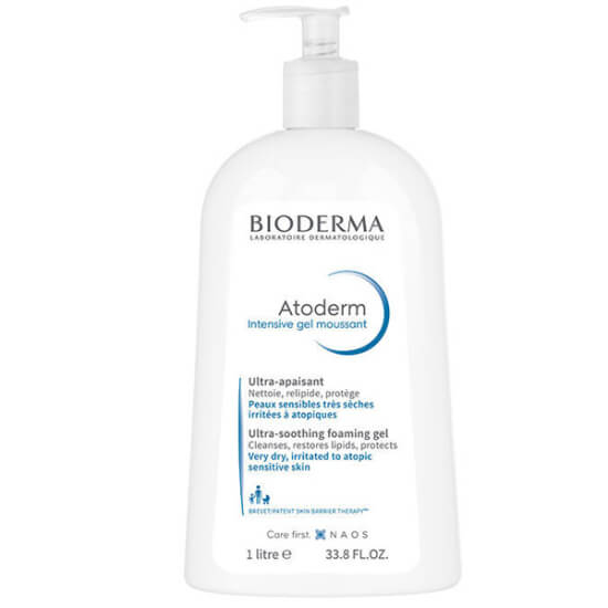 Bioderma Atoderm Intensive Foaming Jel 1000 ml kuru çok kuru ciltler için sabunsuz parfümsüz yüz temizleme jeli- 1