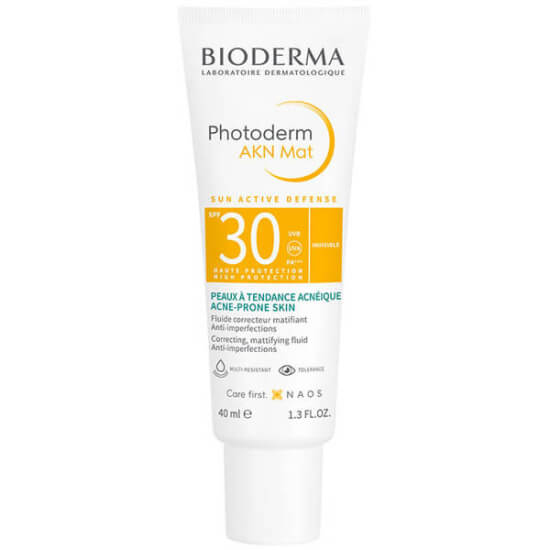 Bioderma Photoderm AKN Mat SPF 30 40 ml yağsız matlaştırıcı güneş kremi, karma ve yağlı ciltler için UVA UVB koruma- 1
