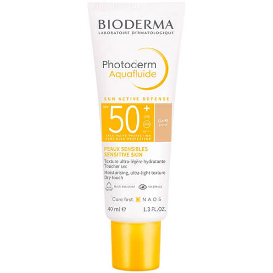 Bioderma Photoderm Aquafluid Light SPF 50+ 40 ml renkli yüz güneş kremi ultra hafif su bazlı akışkan UVA UVB koruma- 1