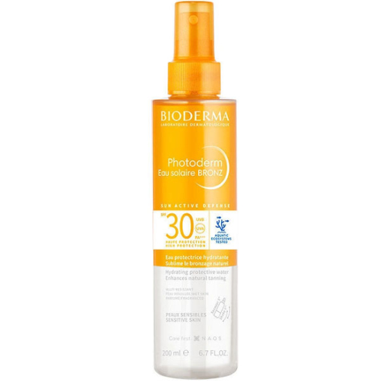 Bioderma Photoderm Bronz SPF30 200 ml güneş spreyi, bronzlaştırıcı etki, yüz vücut saç için hafif doku- 1
