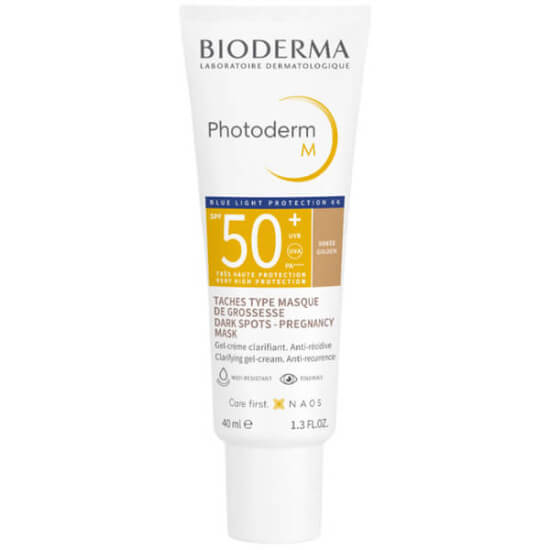 Bioderma Photoderm M SPF 50 40 ml Golden renkli güneş kremi çok yüksek UVA UVB ve görünür ışık koruması leke karşıtı- 1