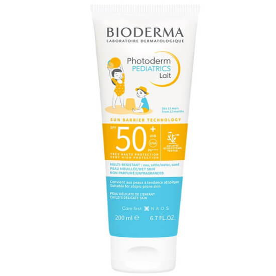 Bioderma Photoderm Pediatrics Lait SPF50+ 200 ml çocuk güneş sütü, yüksek koruma, su ve kuma dayanıklı- 1