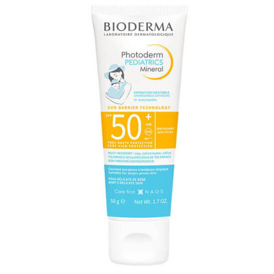 Bioderma Photoderm Pediatrics Mineral SPF50+ 50 gr bebek çocuk için %100 mineral filtreli parfümsüz güneş kremi- 1