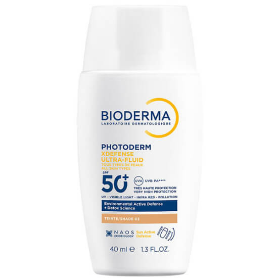 Bioderma Photoderm XDefense SPF50+ Golden 40 ml renkli güneş kremi ultra hafif, UVA UVB IR mavi ışık koruma- 1