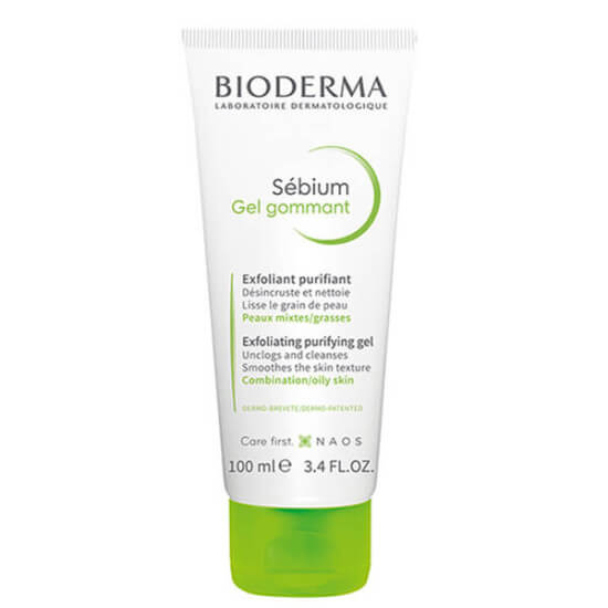 Bioderma Sebium Exfoliating Gel 100 ml mikropartiküllü peeling temizleme jeli karma yağlı cilt için Fluidactiv arındırıcı- 1