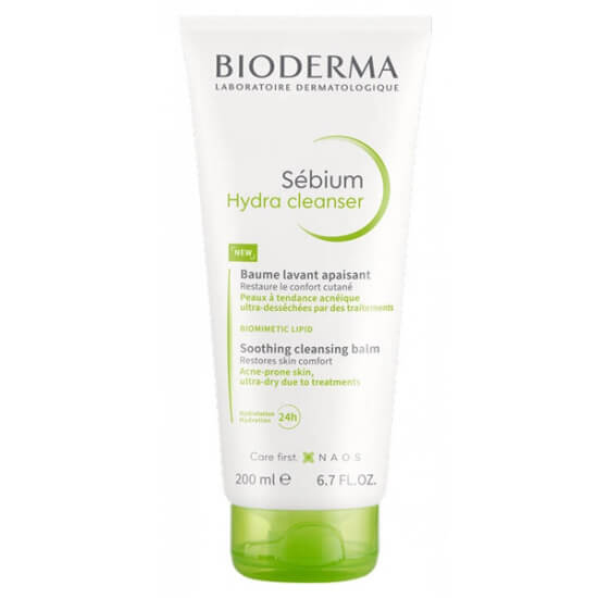 Bioderma Sebium Hydra Cleanser 200 ml yüz temizleme jeli yağlı karma akneye eğilimli ciltler için nazik temizleme nem desteği- 1