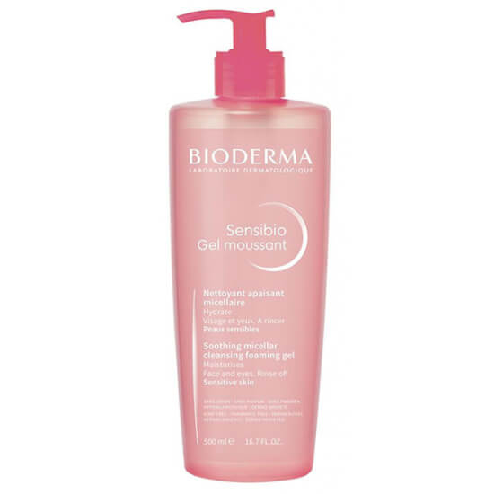 Bioderma Sensibio Foaming Jel 500 ml sabunsuz parfümsüz yüz ve göz çevresi temizleme jeli, makyaj ve kiri arındırır- 1