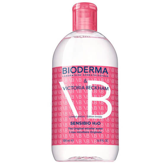 Bioderma Sensibio H2O 500 ml Victoria Beckham micellar su hassas cilt makyaj temizleyici tonik losyon şişe- 1