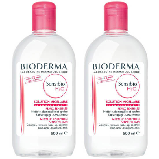 Bioderma Sensibio H2O misel makyaj temizleme suyu 500 ml 2li hassas cilt için durulama gerektirmez- 1