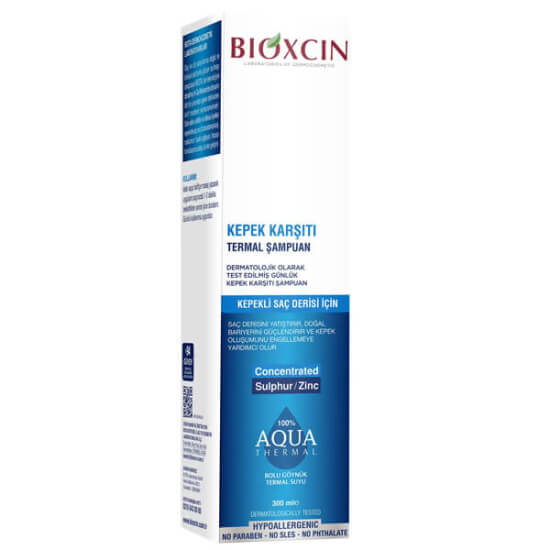 Bioxcin Aqua Thermal kepek karşıtı şampuan 300 ml arginine ve %100 Bolu Göynük termal su probiyotik SLS paraben içermez- 1
