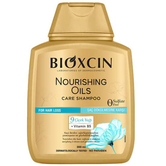 Bioxcin Besleyici Yağlar Bakım Şampuanı 300 ml kuru yıpranmış saçlar için nem desteği besleyici yağlar parlaklık- 1