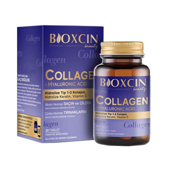 Bioxcin Collagen 30 tablet 1050 mg Tip I-III hidrolize kolajen C vitamini çinko biotin hyaluronik asit- 1