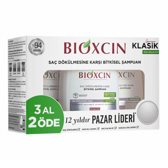 Bioxcin Genesis şampuan 3x300 ml ekonomik paket, yağlı saçlar için dökülme karşıtı, saç ve saçlı deriyi arındırıcı- 1