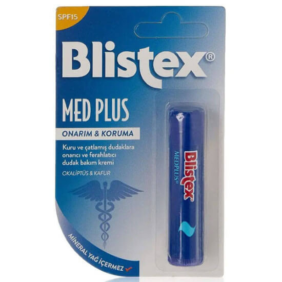 Blistex Med Plus Stick 4.25 gr dudak bakım kremi, okaliptus menthol camphor içerikli, kuruyan çatlayan dudaklara- 1