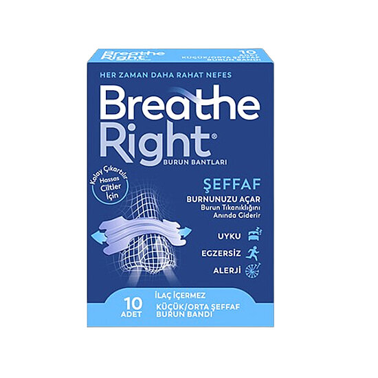  Breathe Right Orijinal Küçük Orta Boy Burun Bandı 10 Adet - 1